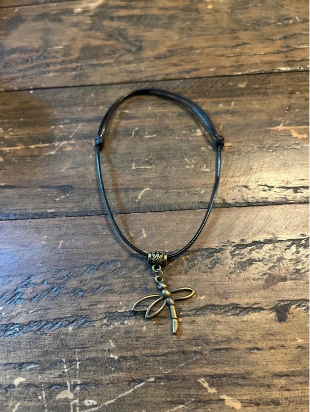 0050 Boho Dragonfly Adjustable Cord Anklet / Ankle Bracelet
